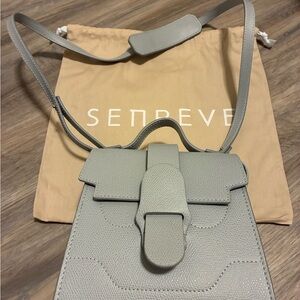 Senreve Gray Leather Crossbody Bag